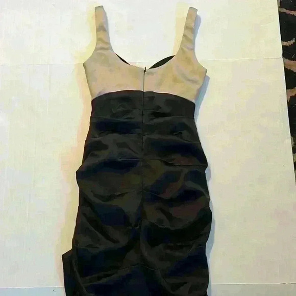 Xscspe by Joanna Chen, cocktail midi bodycon dress, black and grey size 4 rushed - Picture 3 of 5